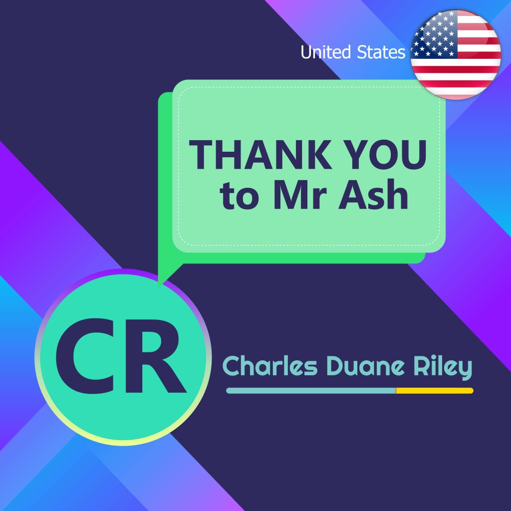 THANK YOU to Mr. Ash