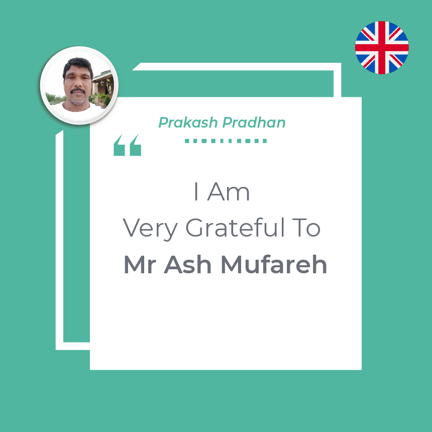 Very Grateful To Mr. Ash Mufareh