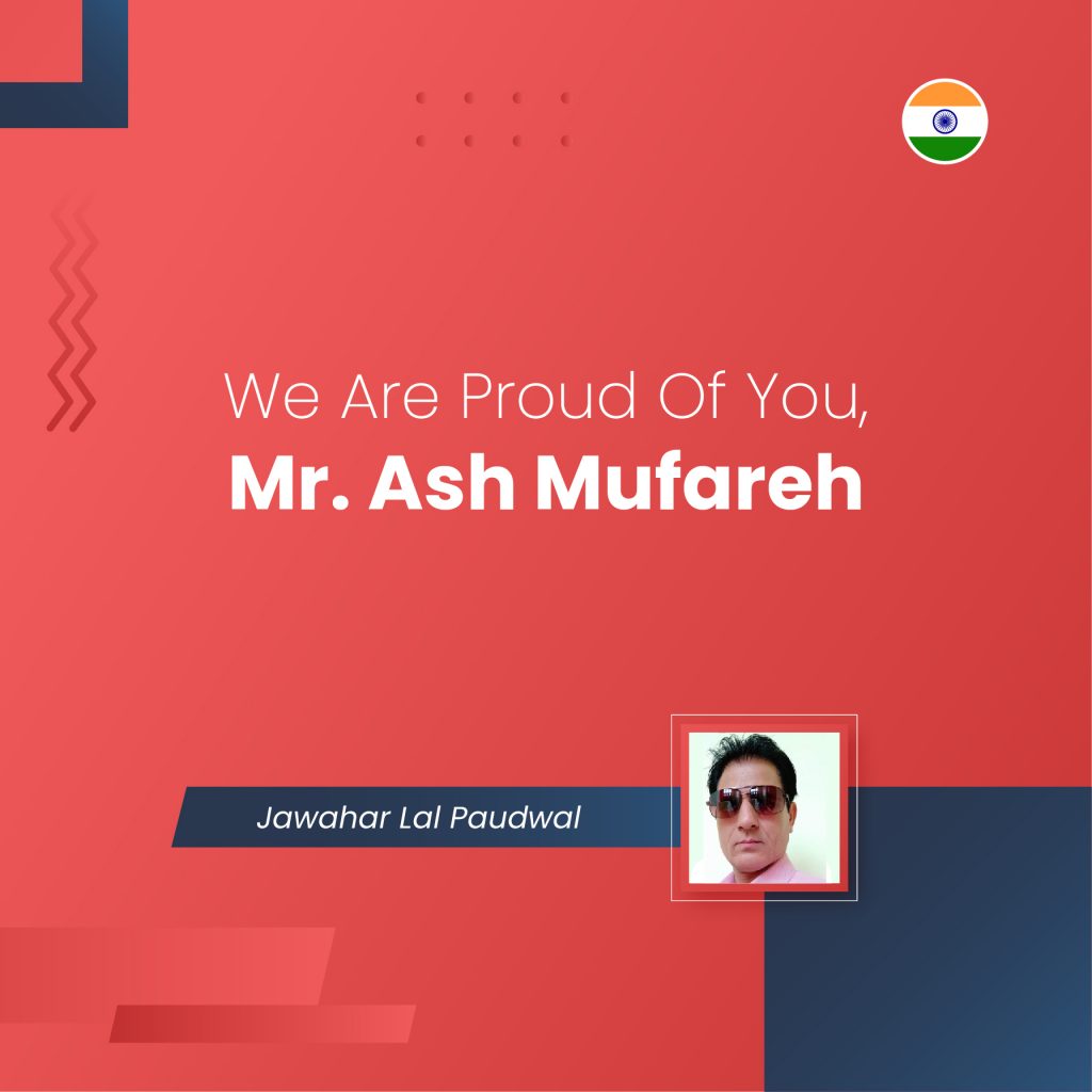 We Are Proud Of You, Mr. Ash Mufareh - ONPASSIVE