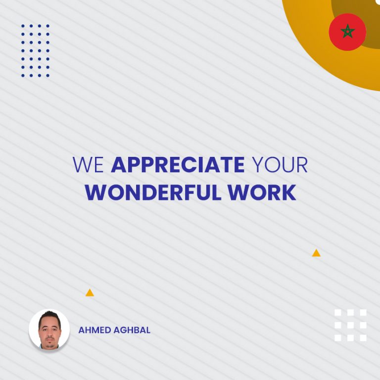 We Appreciate Your Wonderful Work